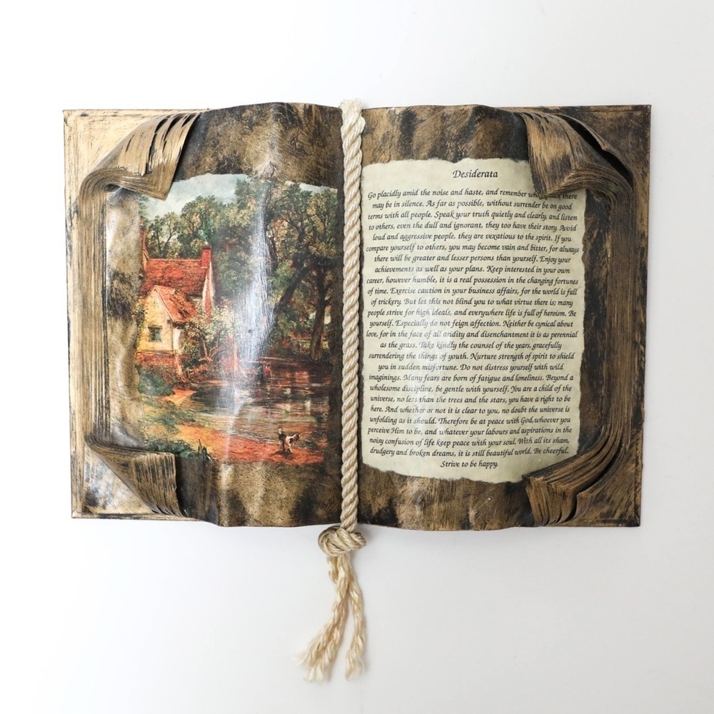 OOAK Unique Vintage Handmade Judith Bond Book decor weathered retro Desiderata